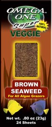 Omega One Super Veggie Brown Seaweed Algae Grazer Fish Food, 24-sheets