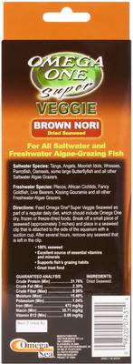 Show full view: Omega One Super Veggie Brown Seaweed Algae Grazer Fish Food, 24-sheets slide 2 of 4