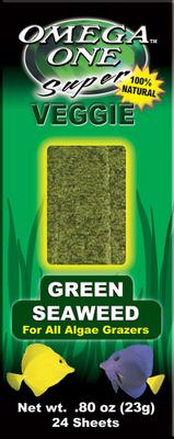 Show full view: Omega One Super Veggie Green Seaweed Algae Grazer Fish Food, 24-sheets slide 1 of 3