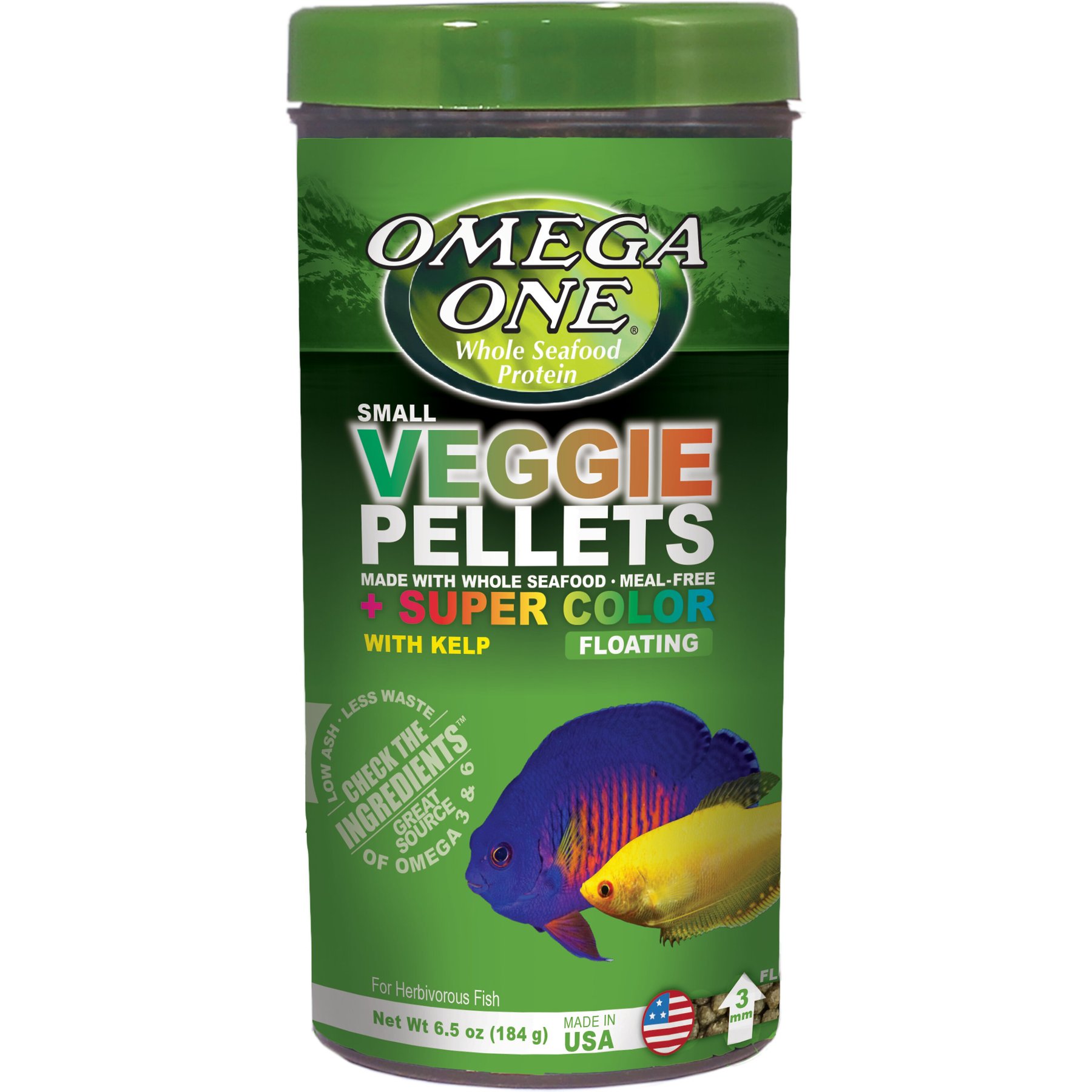 Omega One Super Veggie Kelp Floating Algae Grazers Fish Food, 6.5-oz