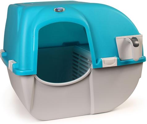 Show full view: Omega Paw Roll 'n Clean Self Cleaning Cat Litter Box, Sky Blue, Large slide 3 of 6
