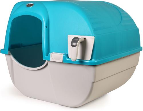 Show full view: Omega Paw Roll 'n Clean Self Cleaning Cat Litter Box, Sky Blue, Regular slide 2 of 8