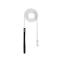 OmniPet Chain Dog Leash with Leather Handle, Lightweight, 6-ft, Black