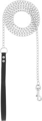 OmniPet Chain Dog Leash with Leather Handle, Lightweight, 6-ft, Black slide 2 of 3