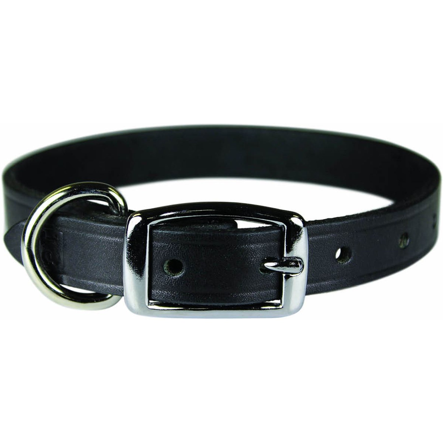 OmniPet Latigo Leather Dog Collar, Black, 18-in