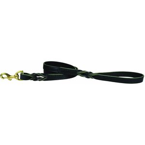 OmniPet Latigo Twisted Leather Dog Leash, Black, 6-ft,