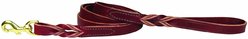 OmniPet Latigo Twisted Leather Dog Leash, Burgundy, 6-ft