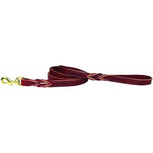 OmniPet Latigo Twisted Leather Dog Leash, Burgundy, 6-ft