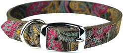OmniPet Paisley Leather Dog Collar, Chocolate, 26-in