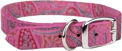OmniPet Paisley Leather Dog Collar, Pink, 20-in