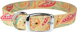 OmniPet Paisley Leather Dog Collar, Sand, 14-in