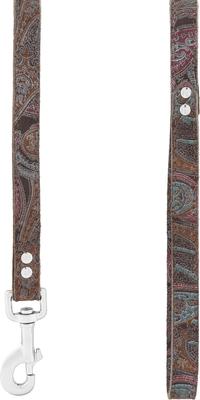 Show full view: OmniPet Paisley Leather Dog Leash, Chocolate, 4-ft, 3/4-in slide 3 of 8