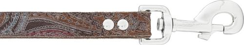 Show full view: OmniPet Paisley Leather Dog Leash, Chocolate, 4-ft, 3/4-in slide 4 of 8
