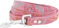 OmniPet Paisley Leather Dog Leash, Pink, 4-ft, 3/4-in