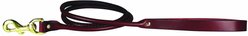 OmniPet Round Latigo Leather Dog Leash, Burgundy, 4-ft 