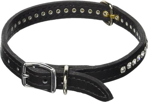 Show full view: OmniPet Signature Leather Crystal Dog Collar, Black, 16-in slide 2 of 4