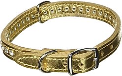 OmniPet Signature Leather Crystal Dog Collar, Metallic Gold, 14-in slide 2 of 2