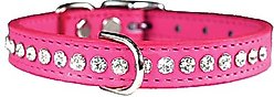OmniPet Signature Leather Crystal Dog Collar, Pink, 10-in