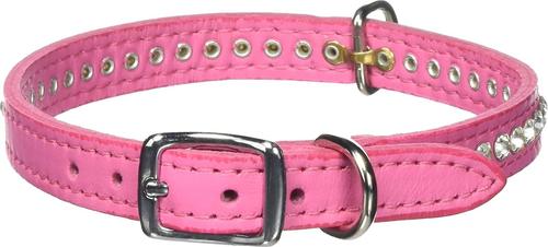 Show full view: OmniPet Signature Leather Crystal Dog Collar, Pink, 12-in slide 2 of 4