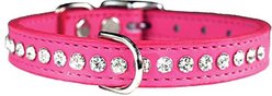OmniPet Signature Leather Crystal Dog Collar, Pink, 14-in