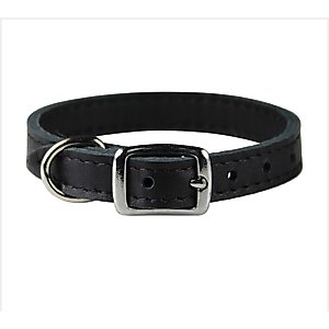 OmniPet Signature Leather Dog Collar, Black, 14-in
