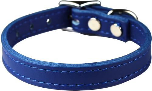 Show full view: OmniPet Signature Leather Dog Collar, Blue, 14-in slide 2 of 5