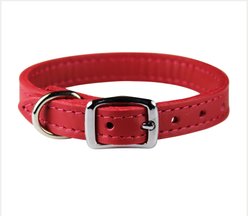OmniPet Signature Leather Dog Collar, Red, 12-in