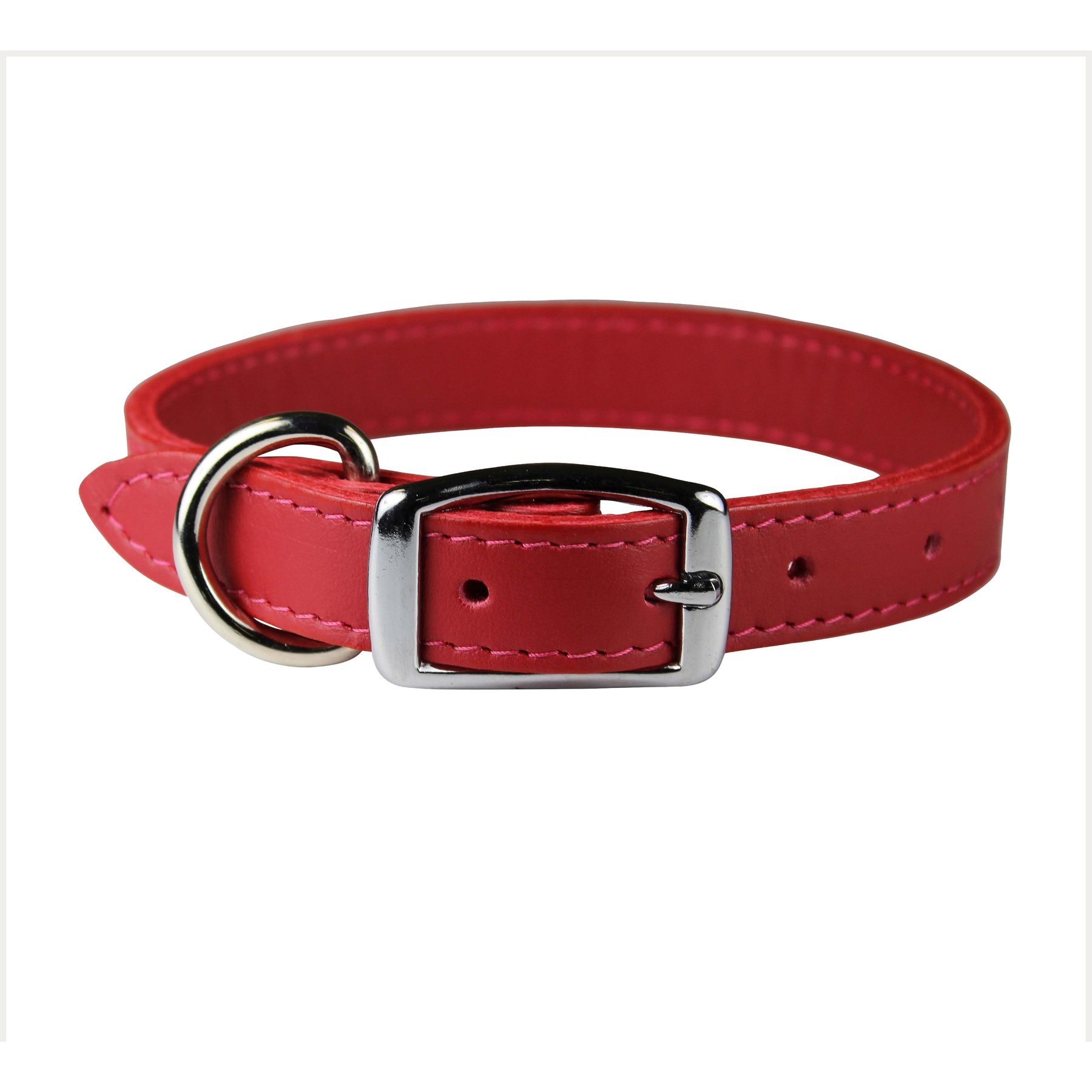OmniPet Signature Leather Dog Collar, Red, 20-in