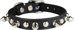 OmniPet Signature Leather Studs & Spikes Dog Collar, Black, 14-in