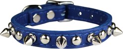 OmniPet Signature Leather Studs & Spikes Dog Collar, Blue, 12-in slide 1 of 4