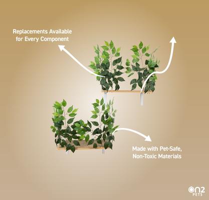 Show full view: On2Pets Cat Canopy Wall Shelves, Rectangle, 2 count slide 8 of 11