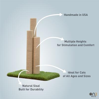 Show full view: On2Pets Skyline 30.5-in Sisal Cat Scratching Post, Beige slide 5 of 7