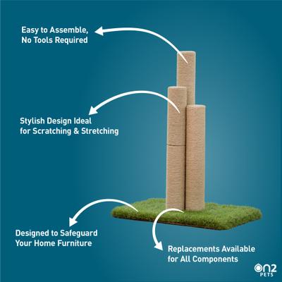 Show full view: On2Pets Skyline 30.5-in Sisal Cat Scratching Post, Beige slide 6 of 7