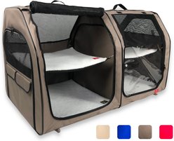 One for Pets Cat Show House & Kennel, Double, Tan
