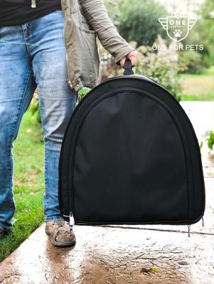 Show full view: One for Pets Portable 2-in-1 Double Dog & Cat Kennel, Black slide 6 of 9