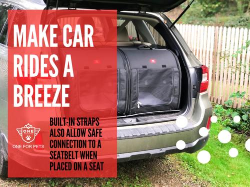 Show full view: One for Pets Portable 2-in-1 Double Dog & Cat Kennel, Gray slide 3 of 10