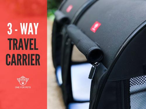 Show full view: One for Pets Portable 2-in-1 Double Dog & Cat Kennel, Gray slide 4 of 10