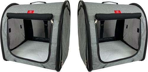 Show full view: One for Pets Portable 2-in-1 Double Dog & Cat Kennel, Gray slide 2 of 10