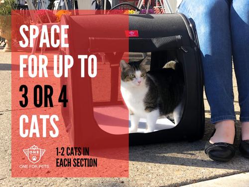 Show full view: One for Pets Portable 2-in-1 Double Dog & Cat Kennel, Gray slide 5 of 10