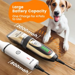 OneIsAll 2-in-1 Cordless Stainless Steel Low-Noise Dog & Cat Grooming Clipper & Paw Trimmer Kit slide 2 of 6