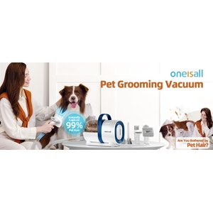 Oneisall 7 Tool Pet Hair Vacuum & Grooming Kit, 1.5-L