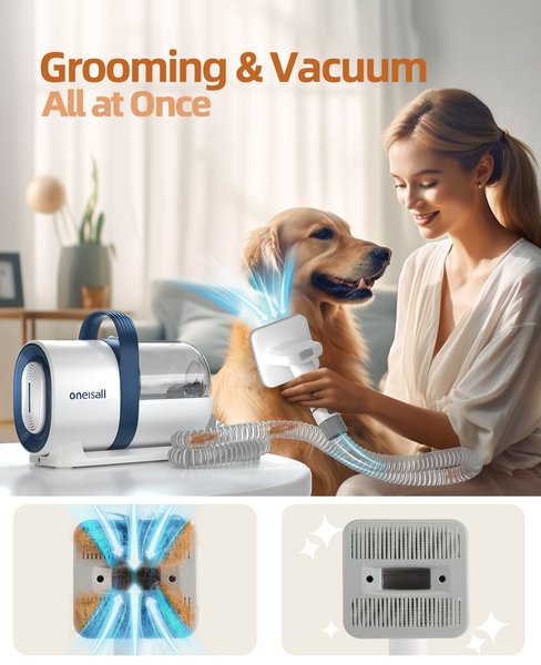 Show full view: OneIsAll LM2 7-in-1 Tool Pet Hair Vacuum & Grooming Kit, 1.5-L slide 3 of 11