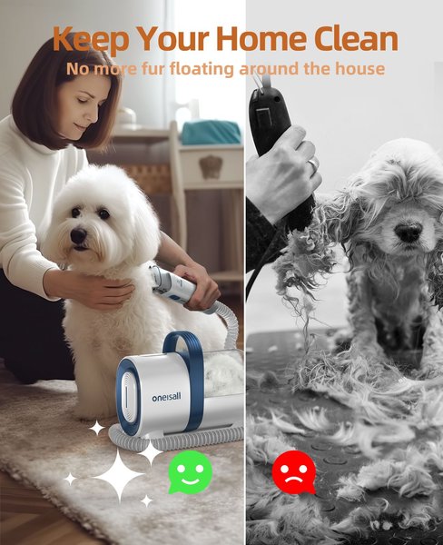 Show full view: OneIsAll LM2 7-in-1 Tool Pet Hair Vacuum & Grooming Kit, 1.5-L slide 6 of 11