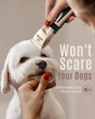 Show full view: OneIsAll Cordless 2-Speed Pet Hair Grooming Clipper, Gold slide 4 of 11