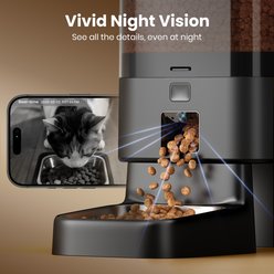 OneIsAll Cordless WiFi Tow Bowl Smart App Control Automatic Cat Feeders Two Cat with 2 Cameras, 5-L slide 2 of 9