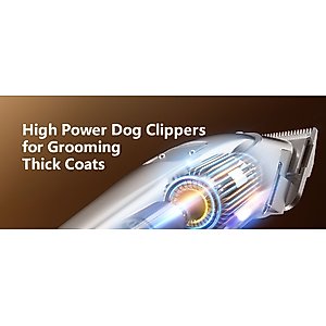 OneIsAll K52NTS Cordless 2-Speed Pet Hair Grooming Clipper for Thick Heavy Coats, Silver
