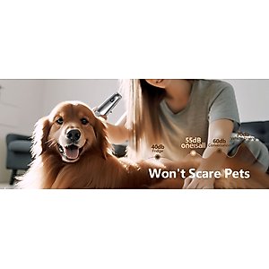 OneIsAll K52NTS Cordless 2-Speed Pet Hair Grooming Clipper for Thick Heavy Coats, Silver