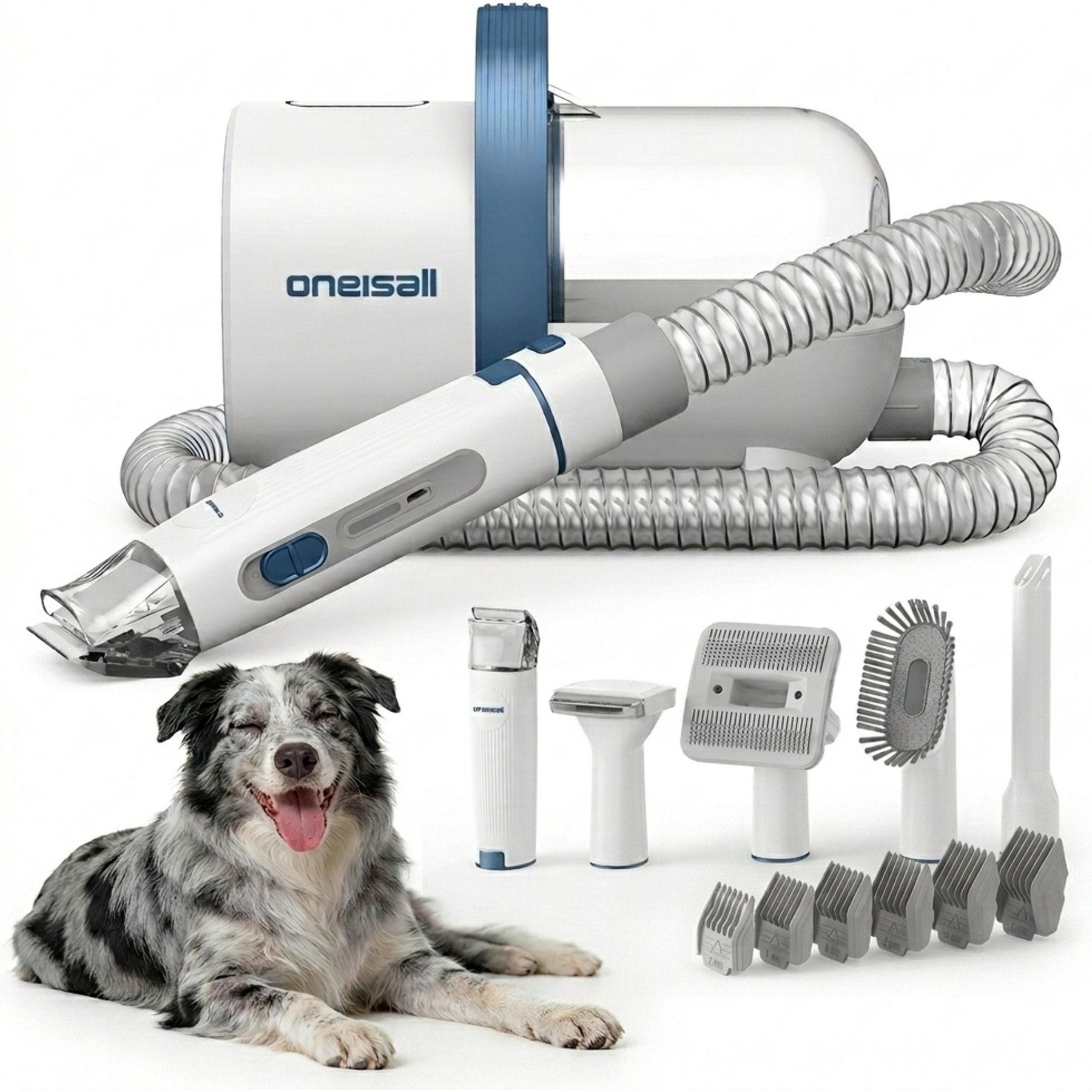 OneIsAll LM2C Pet Hair Vacuum & Grooming Kit for Dog & Cat, 1.5L