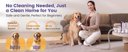 Show full view: OneIsAll LM5 Low-Noise Dog Hair Vacuum & Grooming Kit, 1.5-L slide 8 of 12