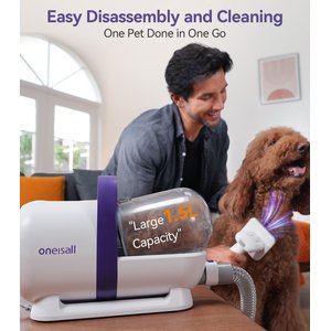 OneIsAll LM5 Low-Noise Dog Hair Vacuum & Grooming Kit, 1.5-L